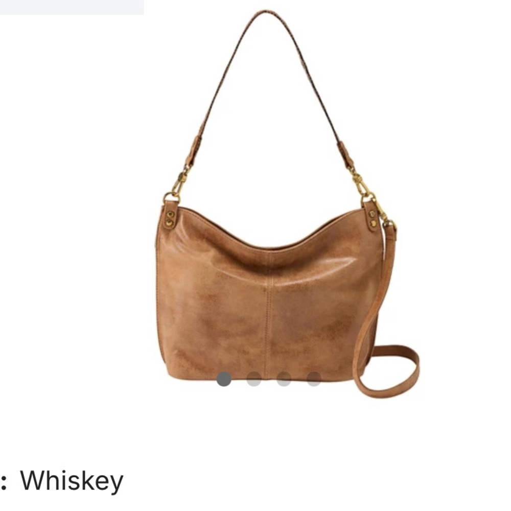 HOBO Brown Leather Hobo Bag with Curved Top